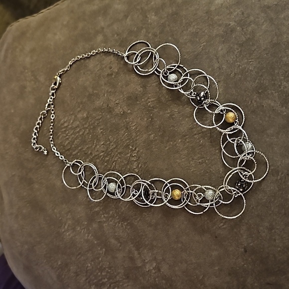 3/$30 Circle Cluster Beaded Chain Necklace - Picture 2 of 7